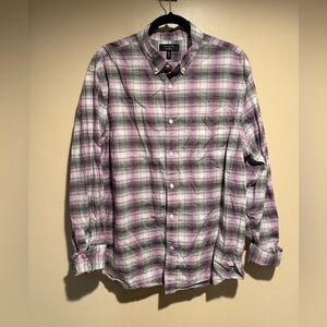 Banana Republic Untucked Fit long sleeve button down Shirt Mens XL plaid